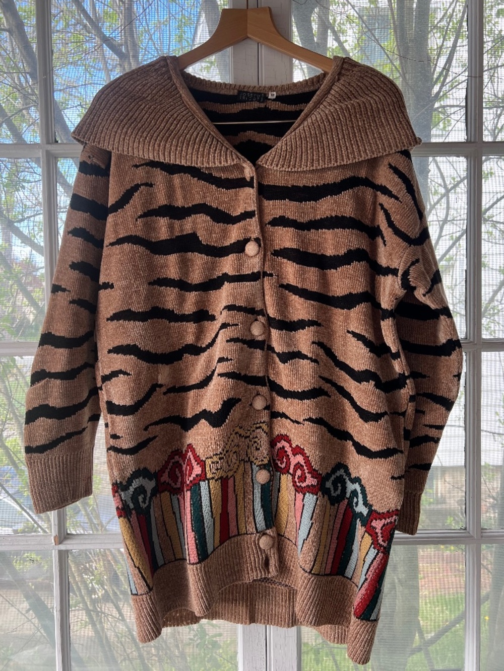 Rare Vintage Joseph Tricot Sweater Tiger Print